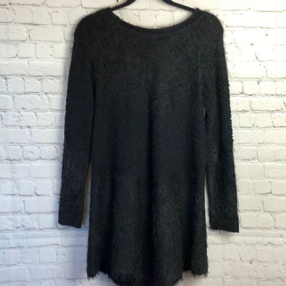 Lapis. Black multi texture long sleeve sweater dress/top. L - Picture 5 of 6